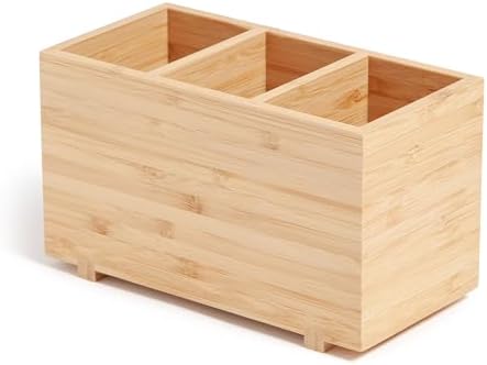 Zen Desktop Organizer, 7" x 3.5" x 4.2", Bamboo, Made of Natural Materials - Image 5
