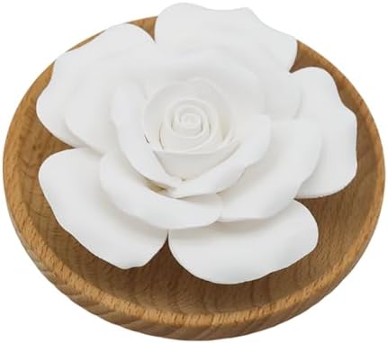 Flower Rose Ceramic Essential Oil Mini Diffuser, Wooden Pallet by Unknown