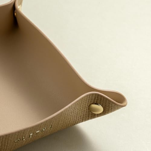 OLETHA Foldable Valet Tray, Travel Essentials, Raffia Embossed, Wheat - Image 5