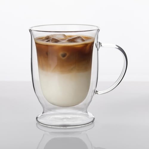HillSpring 12oz Double Walled Glass Coffee Mug, 1-Pack by HillSpring