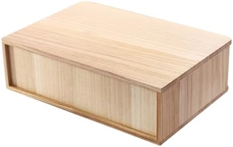 1-Tier Desktop Storage Box with Lockable Drawer, Wooden Desk Organizer for Office Supplies, Flat File Cabinet, Minimalist Design for Home & Office Use(Original Wood+White) - Image 6