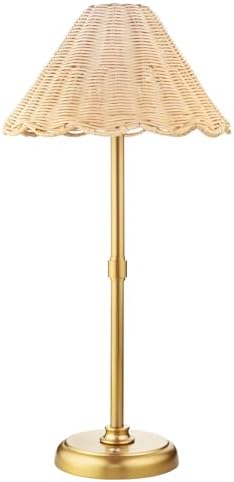 20.5'' Tall Cordless Boho Rattan Table lamp, 5200-mAh Rechargeable Battery, 3-Level Brightness Dimmable, Build-in LED 320 Lumen Max, for Bedside Restaurant Resort Hotel Dining Table by FOLUX