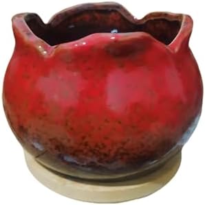 Cute 4" Round Ceramic Home Garden Decoration Succulent Cactus Flower Pots Container -Plant Not Included，Red - Image 4