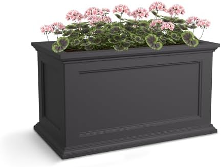 Mayne Fairfield 36in Self-Watering Rectangular Planter, Graphite Grey by Mayne