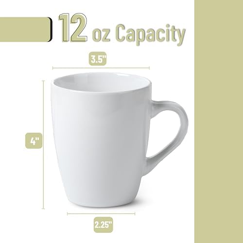 BTaT- Porcelain Coffee Mugs Set, 4 Pack, 12oz, White Ceramic Cups - Image 3