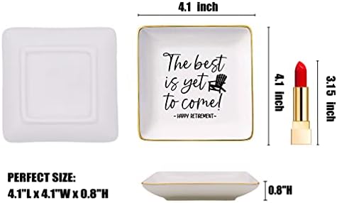the Best is Yet to Come-Happy Retirement Gifts for Women–Ceramic Jewelry Holder Ring Dish Trinket Tray–Retirement Appreciation Gift-Present for Mom Boss Co-workers, Teachers,Nurse,Friends,Wife,Sis - Image 5