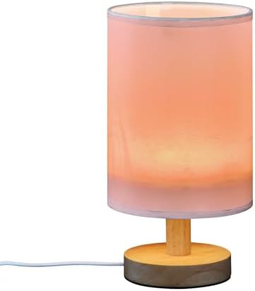 DOMIKING Ticklend Pink Print Bedside Table Lamp for Bedroom Small Lamps for Nightstand Lamp with Wood Base Desk Lamps for Living Room Office Dorm Home Nursery - Image 2