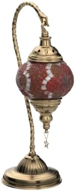Yarra-Decor Turkish Moroccan Mosaic Lamp, Stained Glass, Bronze, Red2 - Image 4