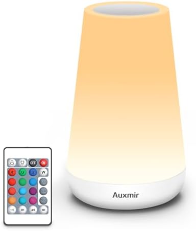 Auxmir Rechargeable Night Light, Touch Table Lamp with Remote, White by Auxmir