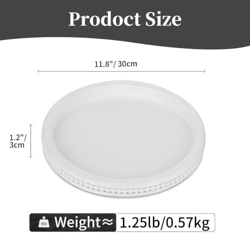 Hanobe Round Decorative Tray for Coffee Table, White, 11.8-inch - Image 4