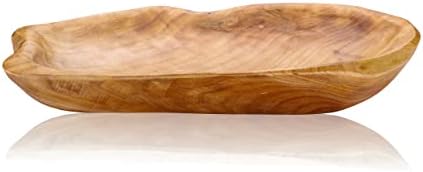 Jovivi Natural Fir Root Wood Dish Bowl, Handmade Wood Serving Platter Tray Plate,Wooden Plates for Sandwich Bread Fruit Salad Snack Dough Candy Serving Appetizer Display (11.4"x7.5") by JOVIVI