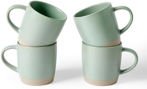 famiware Coffee Mugs Set of 4, Milkyway 13 oz Ceramic Cup Set with Handle by Famiware