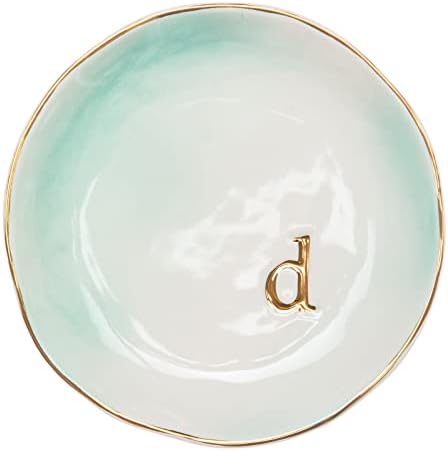 COLLECTIVE HOME - Ceramic Jewelry Tray, Decorative Trinket Dish for Rings Earrings Necklaces Bracelet Watch Keys, Birthday Mother's Day Christmas Gift for Women, 4.75", Colored Surface (D) by COLLECTIVEHOME