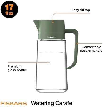 Fiskars 17oz Glass Watering Can for Indoor Plants, Easy Fill Top, Clear - Image 2