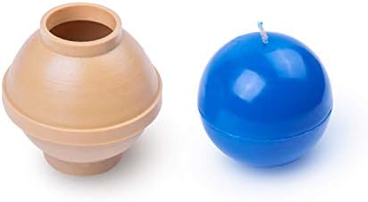 Ball Diameter: 3.1 in - Sphere - 30 ft. of Wick Included as a Gift - Plastic Candle molds for Making Candles by ALEXES