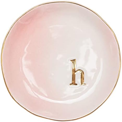COLLECTIVE HOME - Ceramic Jewelry Tray, Decorative Trinket Dish for Rings Earrings Necklaces Bracelet Watch Keys, Birthday Mother's Day Christmas Gift for Women, 4.75", Colored Surface (H) by COLLECTIVEHOME