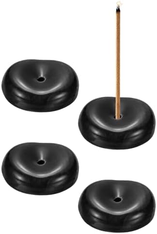 uxcell 4Pcs Ceramic Incense Holder Stick Incense Burner Holder Black by uxcell