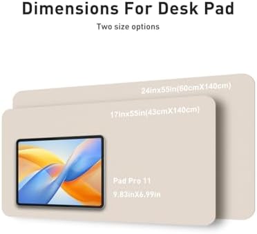 Aothia Faux Leather Desk Mat - Non-Slip PU Leather Desk Blotter, Waterproof Writing Surface, Large Desk Pad for Office & Home (Eggshell, 55" x 24") - Image 5