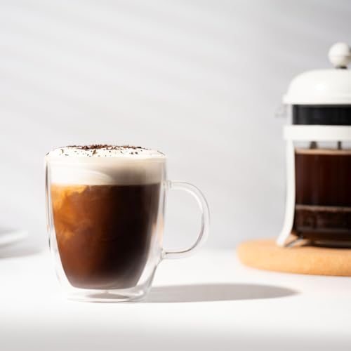Bodum 10oz Bistro Double Wall Insulated Mug, High-Heat Borosilicate Glass, Set of 2, Clear - Image 5