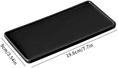 Ceramic Bathroom Sink Tray - Small Rectangle Kitchen Organizer for Jewelry, Towel, Candles, Soap, Perfume - Decoration for Tub, Restroom, Toilet - Small Black - Image 3