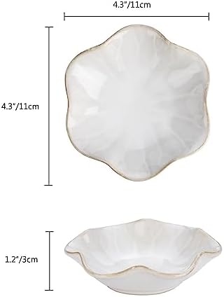 2PCS Lotus Leaf Shape Ring Holder Dish, Small Key Bowl, Ceramic Trinket Tray Jewelry Dish Organizing Necklace Earrings for Mom Friend Sister, All Jewelries Are NOT Included.White+Light Green. - Image 7