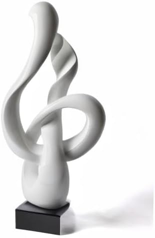NENBOLEC Sculpture Music Note Decor Modern Statue Gifts Treble Clef Figurine Polyresin Arts White 23 inch