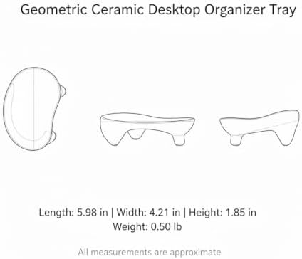 Multipurpose Geometric Ceramic Tray for Jewelry, Keys, and Decor – Versatile Catch-All Dish for Nightstand, Entryway, or Vanity (1 Piece) - Image 7