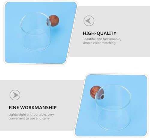 Milisten Glass Coffee Cup 150ml Borosilicate Water Glass with Wooden Handle, Tea and Beverage Mug for Office and Home Use, Single Piece - Image 7
