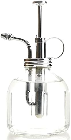 Plant Mister- Clear Color Glass Bottle & Brass Sprayer (Chrome) by Purism+Style