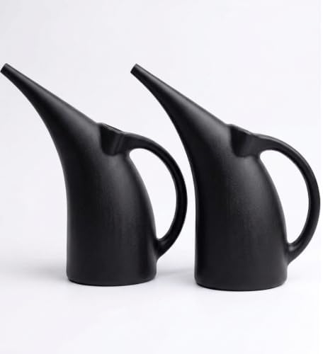 2 Pack Watering Can 1/2 Gallon - Small Watering Can for Indoor Plants - Outdoor Watering Can - Black Plant Waterer - Plastic Watering Can for Garden by KOOLPRODUCTS