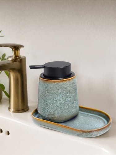 INGOFIN Ceramic Bathroom Vanity Tray for Counter, Decorative Organizer Tray - Image 2