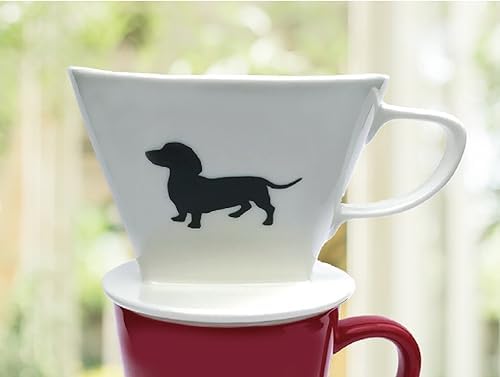 Simply Charmed Dachshund Ceramic Coffee Pour Over or Dripper with Full Box of 40 Melitta Brown Size #2 Filters - Image 6
