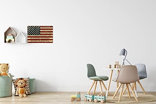 Retro Metal Sign Vintage Tin Sign I Pledge Allegiance to The Flag of The United States of America Sign for Plaque Poster Cafe Bar Wall Art Sign Gift 8 X 12 in - Image 2