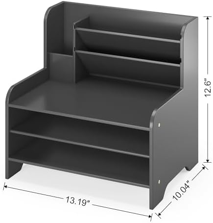 Bamboo File Organizer for Desk, Paper Tray with Pen Holder - Image 5