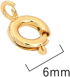 18K Gold Plated Spring Clasps Non Tarnish 6mm 20pcs for Jewelry Making Findings