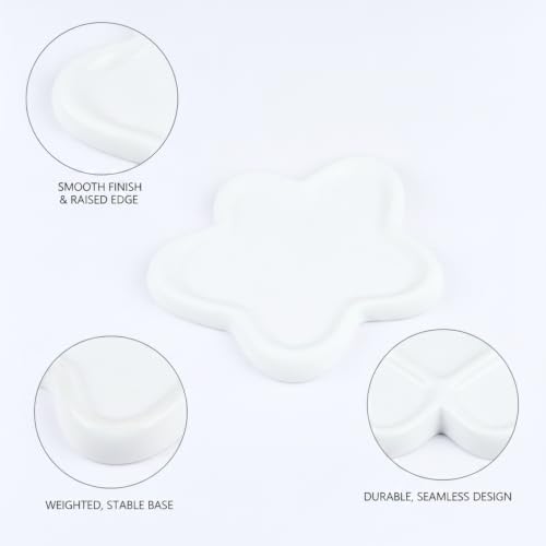 5.51 Inch Ceramic Jewelry Tray, Small Catch-All Dish for Rings and Earrings, Vanity or Entryway Organizer (1 PC) - Image 6