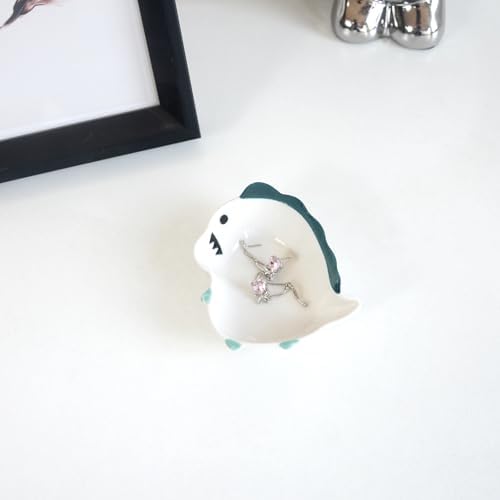 Cute Dinosaur Ring Dish Jewelry Tray for Teen Girls Gifts, Small Ceramic Trinket Dish Vanity Tray for Rings Earrings - Image 2