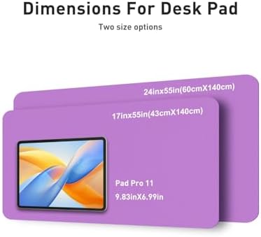Aothia Faux Leather Desk Mat - Non-Slip PU Leather Desk Blotter, Waterproof Writing Surface, Large Desk Pad for Office & Home (Iris Violet, 55" x 17") - Image 5
