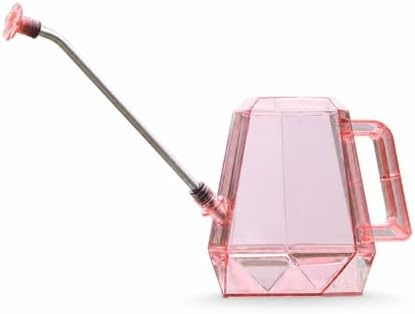 Elegant Watering Can with Extra Long Stainless Steel Spout for Soil Level Watering of Delicate Houseplants Potted Plants Balcony Flowers Sturdy Metal Body, Rose Pink, 1.2L by Leefasy
