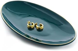 HANKOR Ceramic Key Bowl for Entryway Table, 7 x 4 Key Dish Tray Catch All Bowl, Small Decorative Bowl for Key Jewelry Ring, Green by HANKOR