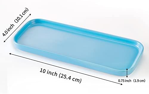 Ceramic Bathroom Tray,Kitchen Sink Organizer Tray,Cosmetics Holder (Blue) - Image 5