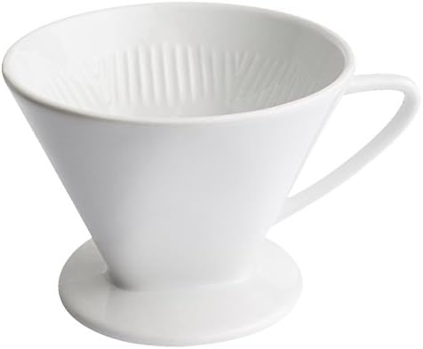 Cilio Porcelain Coffee Filter/Holder Pour-Over, 2/Small, White by cilio