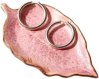 Ceramic Leaf Jewelry Dish,5.9in Jewelry Tray,Ring Holder Dish(Pink) by Unknown