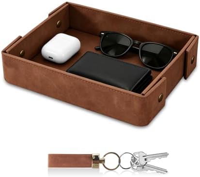 SITHON Valet Tray for Men Premium PU Leather Catchall Tray by SITHON