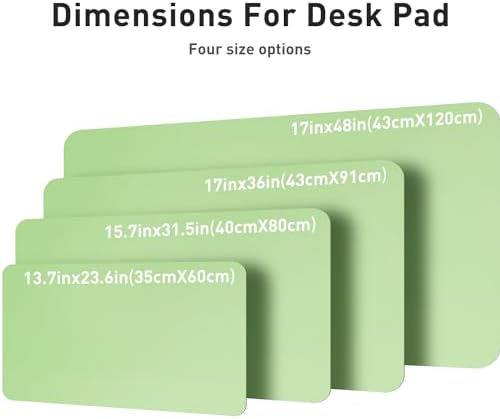 Aothia Leather Desk Pad Protector, Office Desk Mat, Large Mouse Pad, Non-Slip PU Leather Desk Blotter, Laptop Desk Pad, Waterproof Desk Writing Pad for Office and Home (48"x17", Foam Green) - Image 6