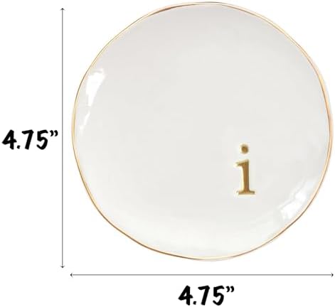 COLLECTIVE HOME - Ceramic Jewelry Tray, Decorative Trinket Dish for Rings Earrings Necklaces Bracelet Watch Keys, Birthday Mother's Day Christmas Gift for Women, 4.75", Glossy (i) - Image 2