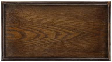 Wooden Serving Tray Rectangular Wood Serving Tray Decorative Platter, 15.4x8.3 Inch Fit for Home Decor Kitchen Coffee Table Candle Holder, (Brown) by YELARXI