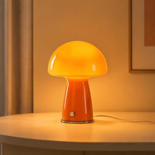 Orange Mushroom Table Lamp,Warm Ambient Lighting,for Nightstand by MIXL