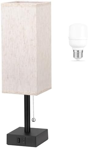 aooshine Bedside Table Lamp for Bedroom - 3 Color Temperatures, USB A+C - Image 2