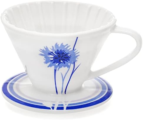 BLUE BREW Ceramic Pour Over Coffee Dripper, Size 01 Cone Coffee Maker (1-2 Cups), Manual Brew Maker, Dishwasher Safe, Portable Slow Brewing Accessories for Home, Travel, Camping, and Office (BB1001) by BLUEBREW
